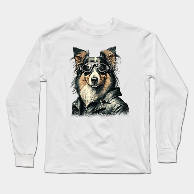 Australian Border Collies are so cool Long Sleeve T-Shirt by Midcenturydave